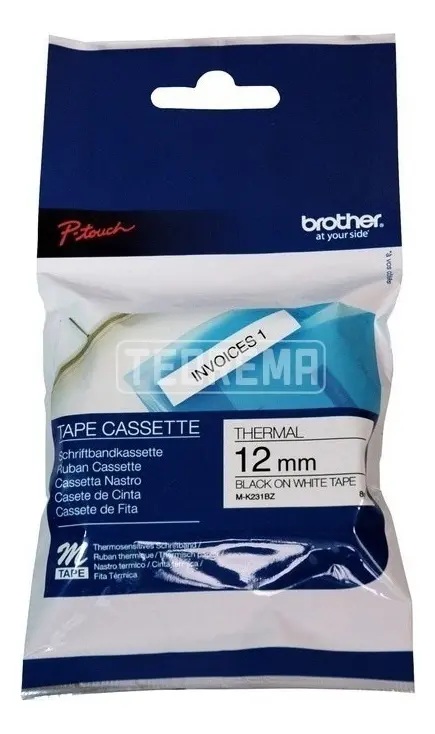Cinta Brother Para Rotuladoras Mk-231 Negro/Blanco