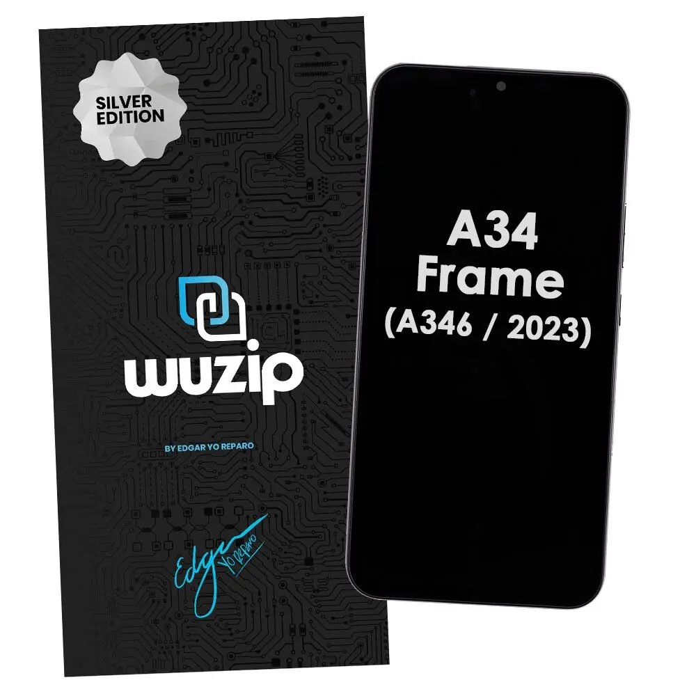 Modulo Samsung A34 A346 5G C/Marco - Silver Edition