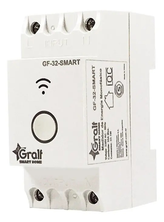 MEDIDOR DE ENERGIA SMART GRALF WIFI RIEL DIN 32A